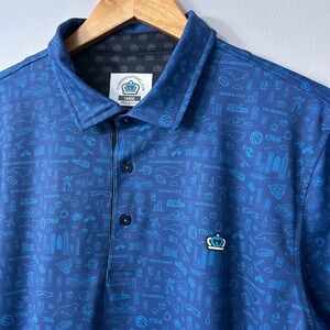 Glory Days Apparel Rep Your CLT Hood Mens Large Navy Performance Golf Polo Shirt